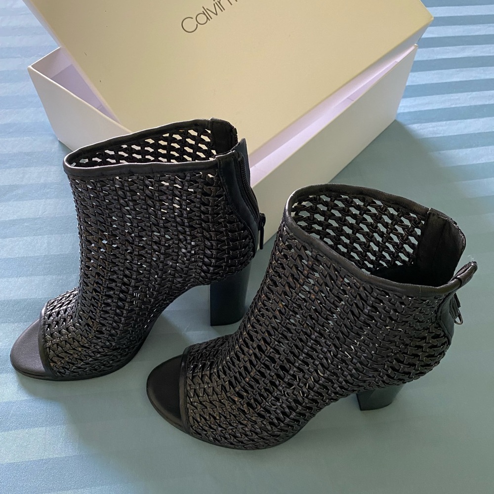 Calvin Klein Celise Peep Toe Bootie (Women)